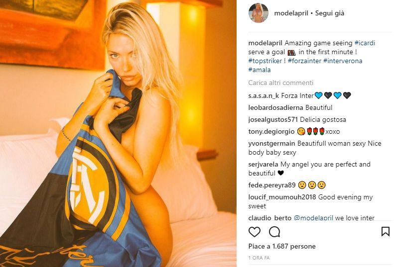 Inter, April Summers festeggia per Icardi FOTO