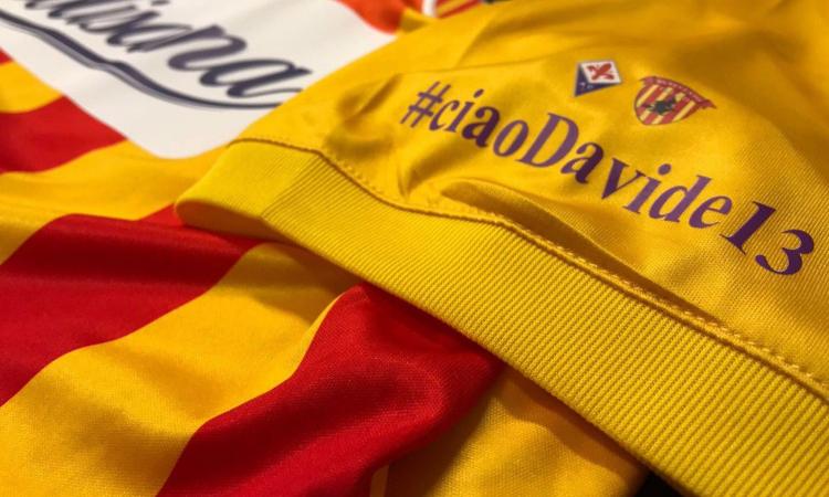 Benevento, sulla manica la scritta: '#ciaoDavide13'