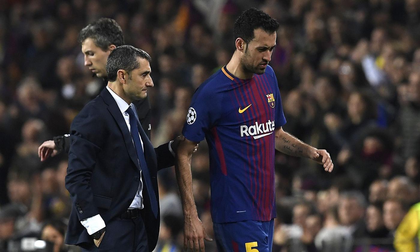 Barcellona, UFFICIALE: frattura  del piede per Busquets, salta l'andata dei quarti di Champions