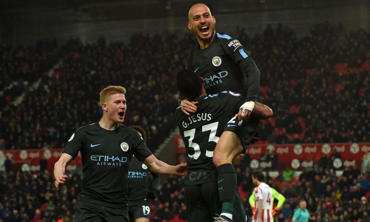 Premier League: doppio David Silva, il Man City vince e torna a +16 sullo United