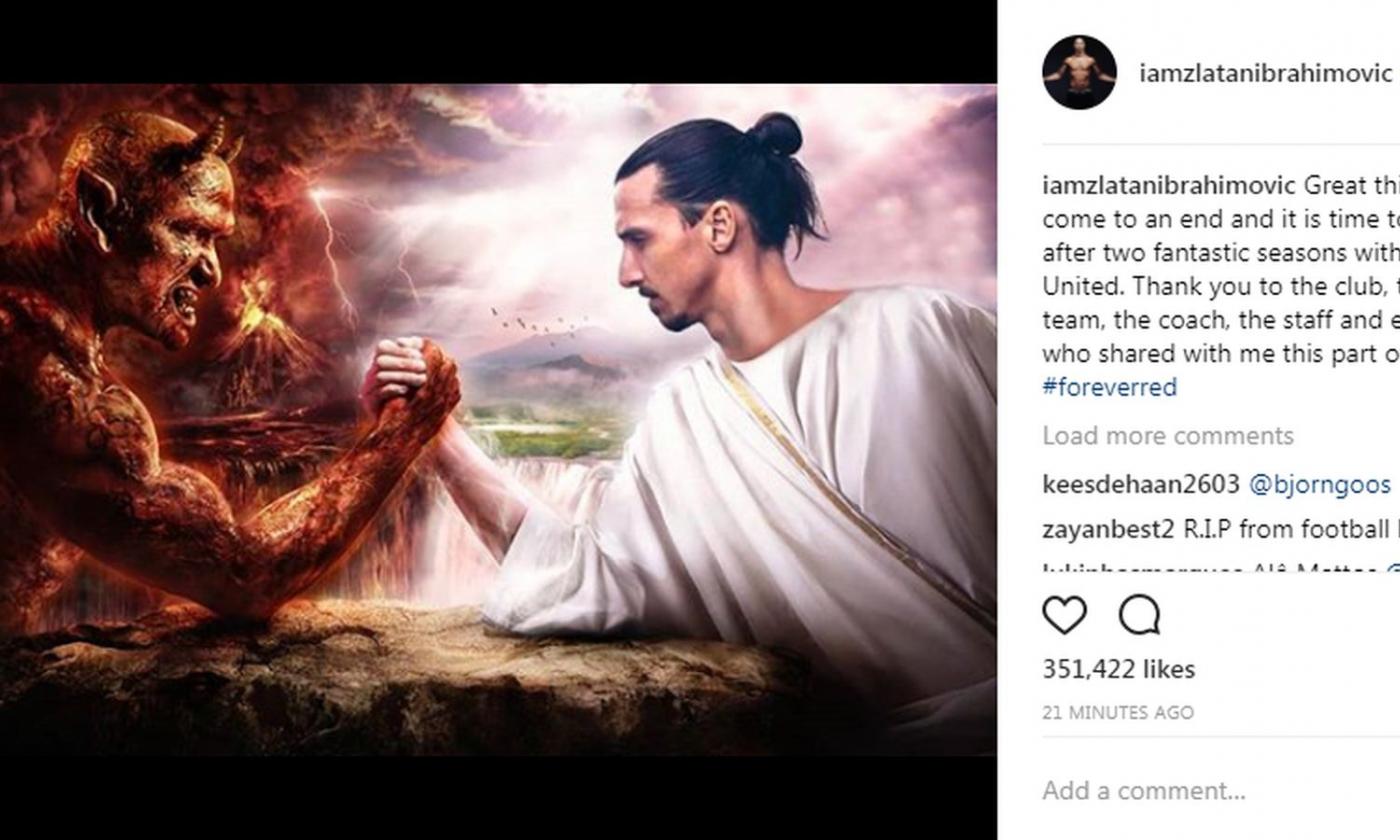 Ibrahimovic saluta il Manchester United su Insagram: 'Tutte le cose belle arrivano alla fine' FOTO