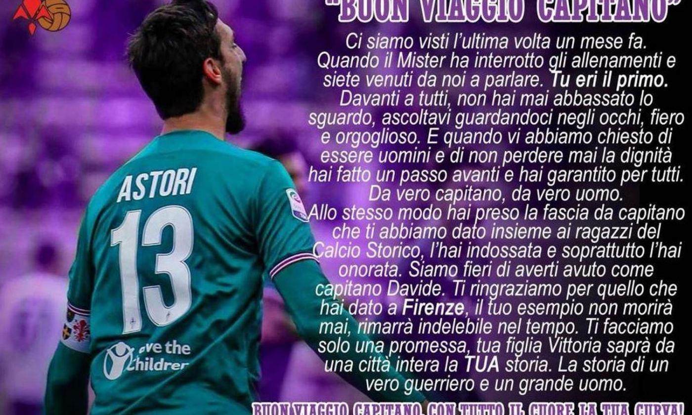 Fiorentina, la Curva Fiesole saluta Astori: 'Fieri di averti avuto come capitano. Tua figlia saprà chi sei'