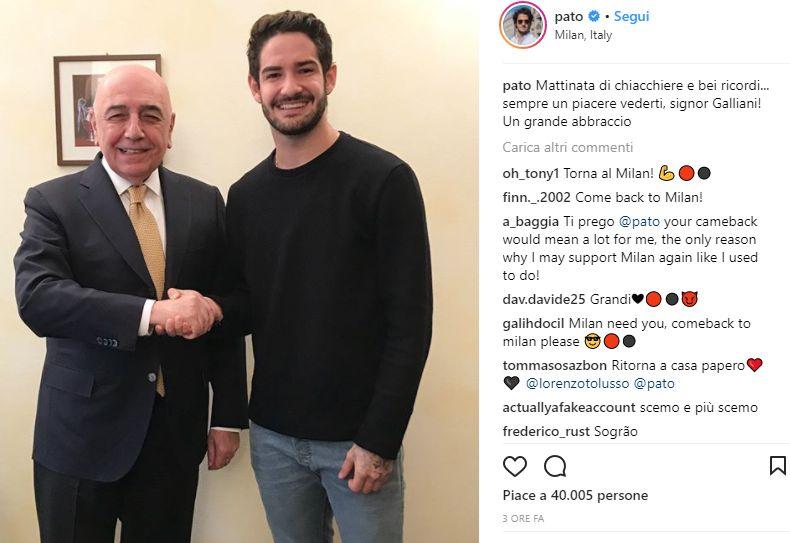 Milan, Pato riabbraccia Galliani: 'Che bei ricordi!' FOTO