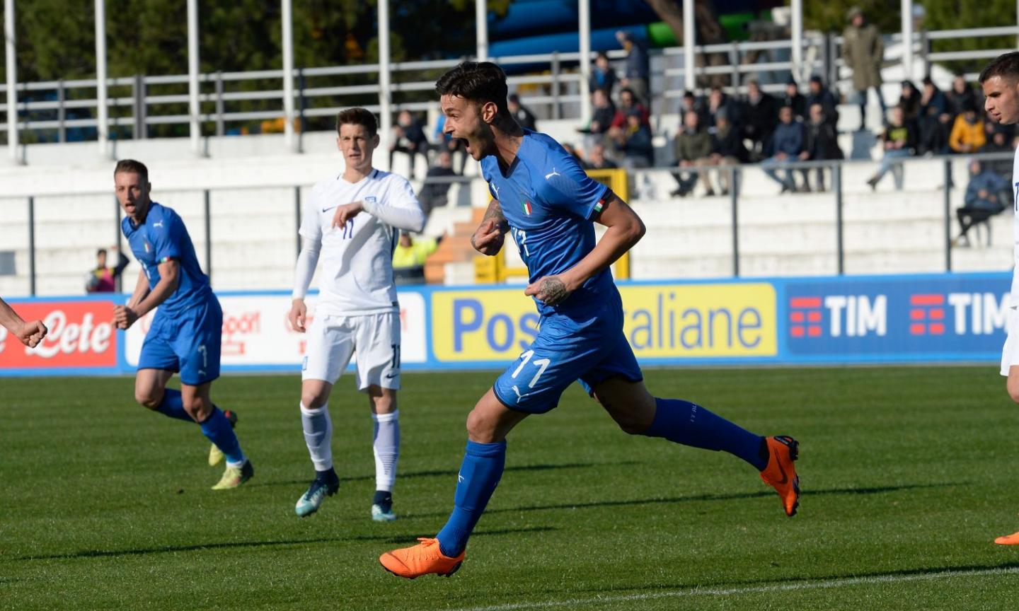 Under 19, Europeo fase Elite: l'Italia vince 2-0 con la Grecia, doppio Scamacca