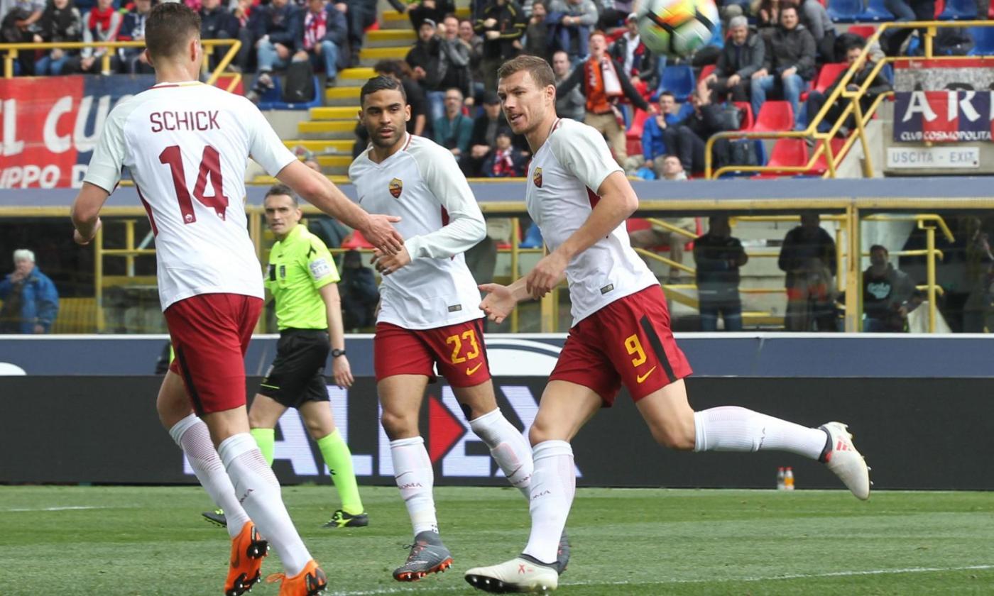 Dzeko salva la Roma, a Bologna è 1-1