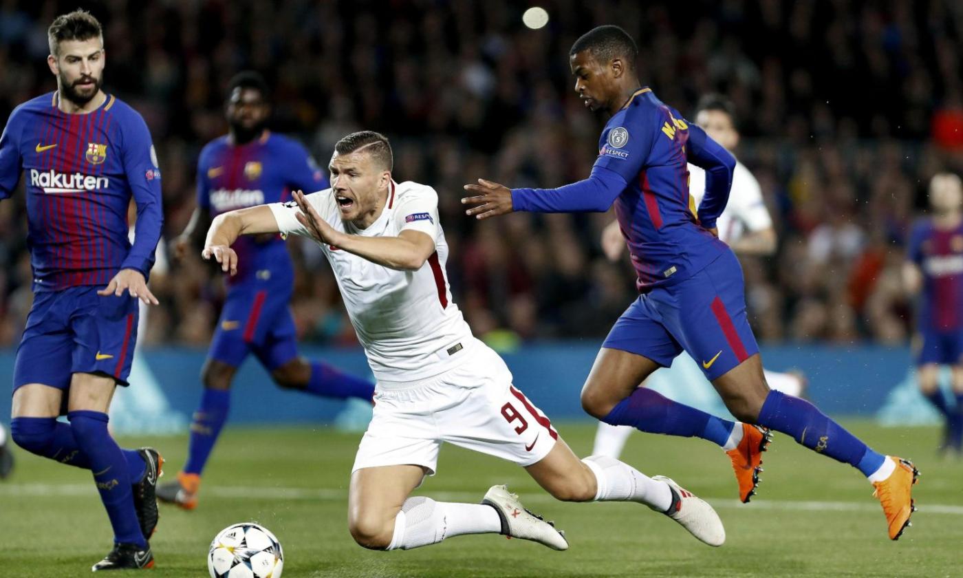 Dzeko slams referee after Roma defeat against Barcelona