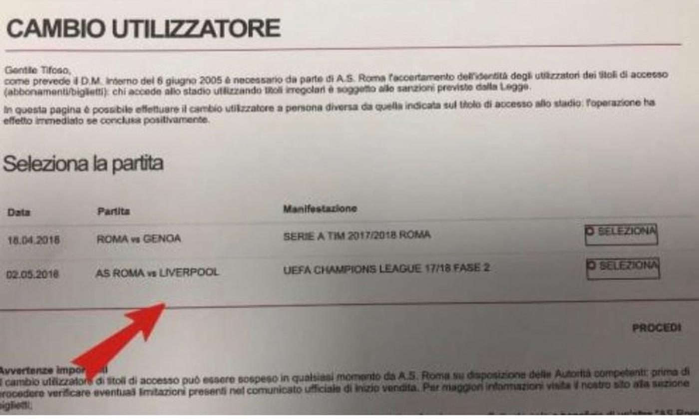 Roma's official website predicted Liverpool draw