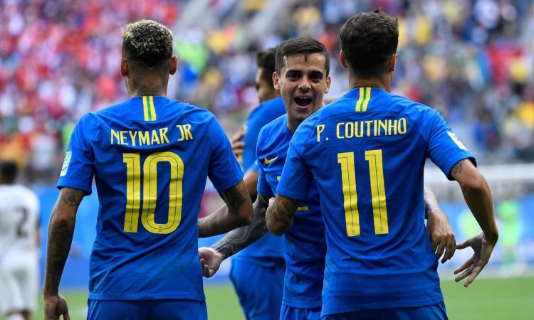 Coutinho e Neymar allo scadere salvano il Brasile: 2-0 alla Costa Rica