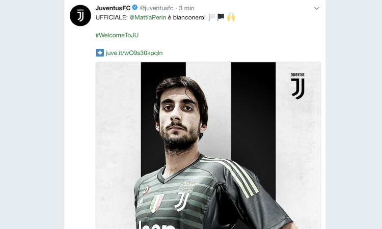 Seconda Maglia Juventus MATTIA PERIN Seconda Maglia Juventus MATTIA PERIN
