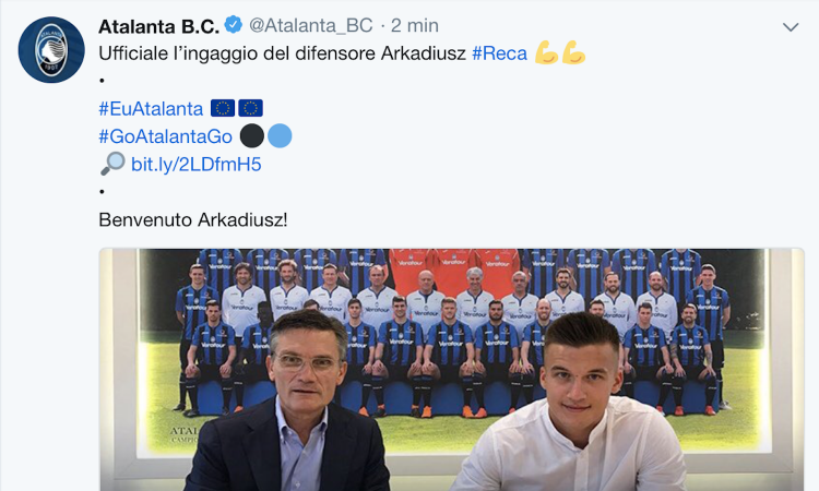 Atalanta, UFFICIALE: ecco Reca, l'erede di Spinazzola