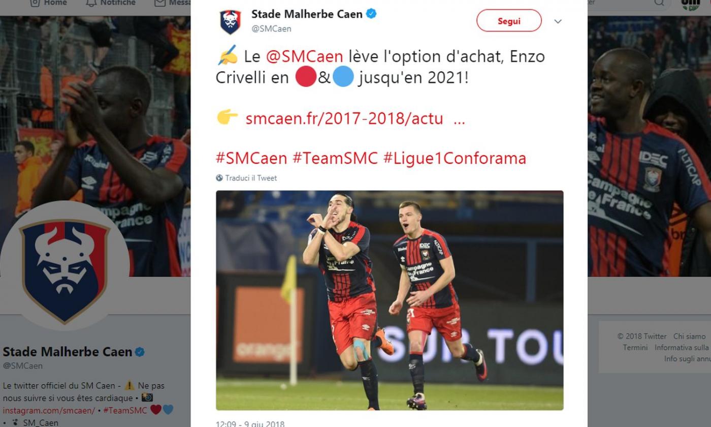 Caen, UFFICIALE: riscattato Crivelli