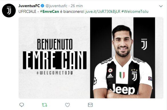 JUVE, UFFICIALE: PRESO EMRE CAN, 16 milioni di euro di commissioni