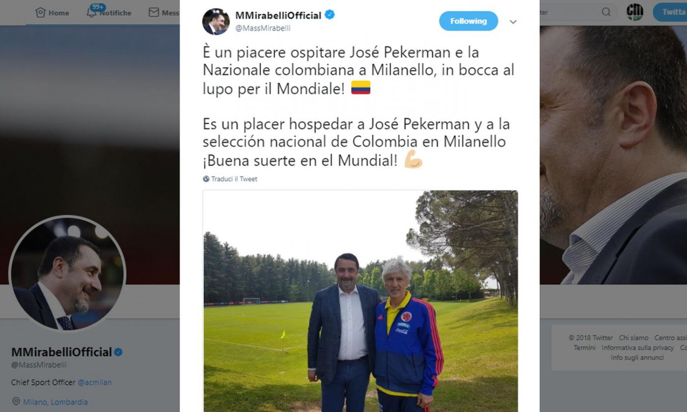 Milan, Mirabelli incontra il ct della Colombia Pekerman: si parla di Falcao?