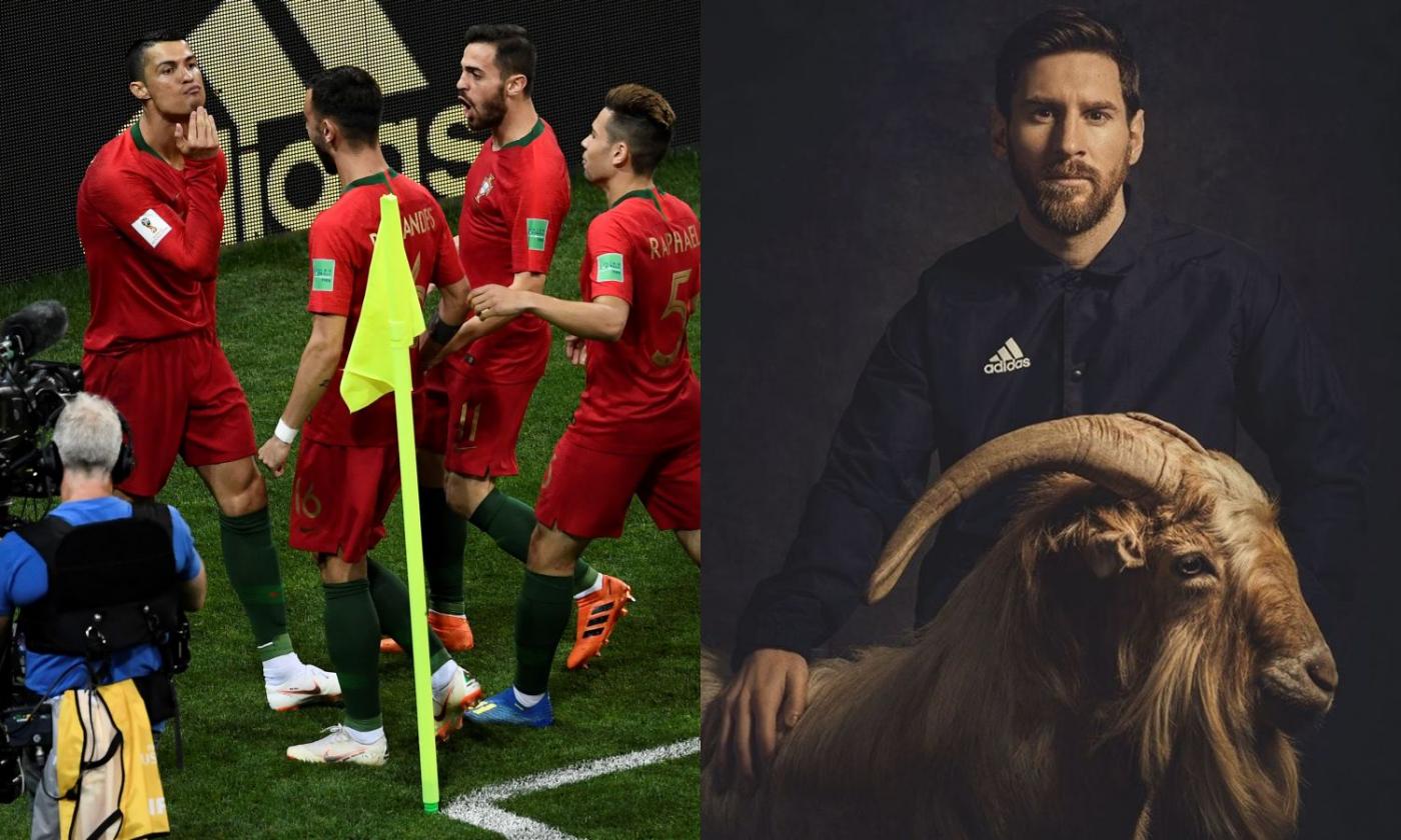 E' sempre Cristiano Ronaldo vs Messi: l'esultanza con la barba della capra è l'ennesimo capitolo della saga