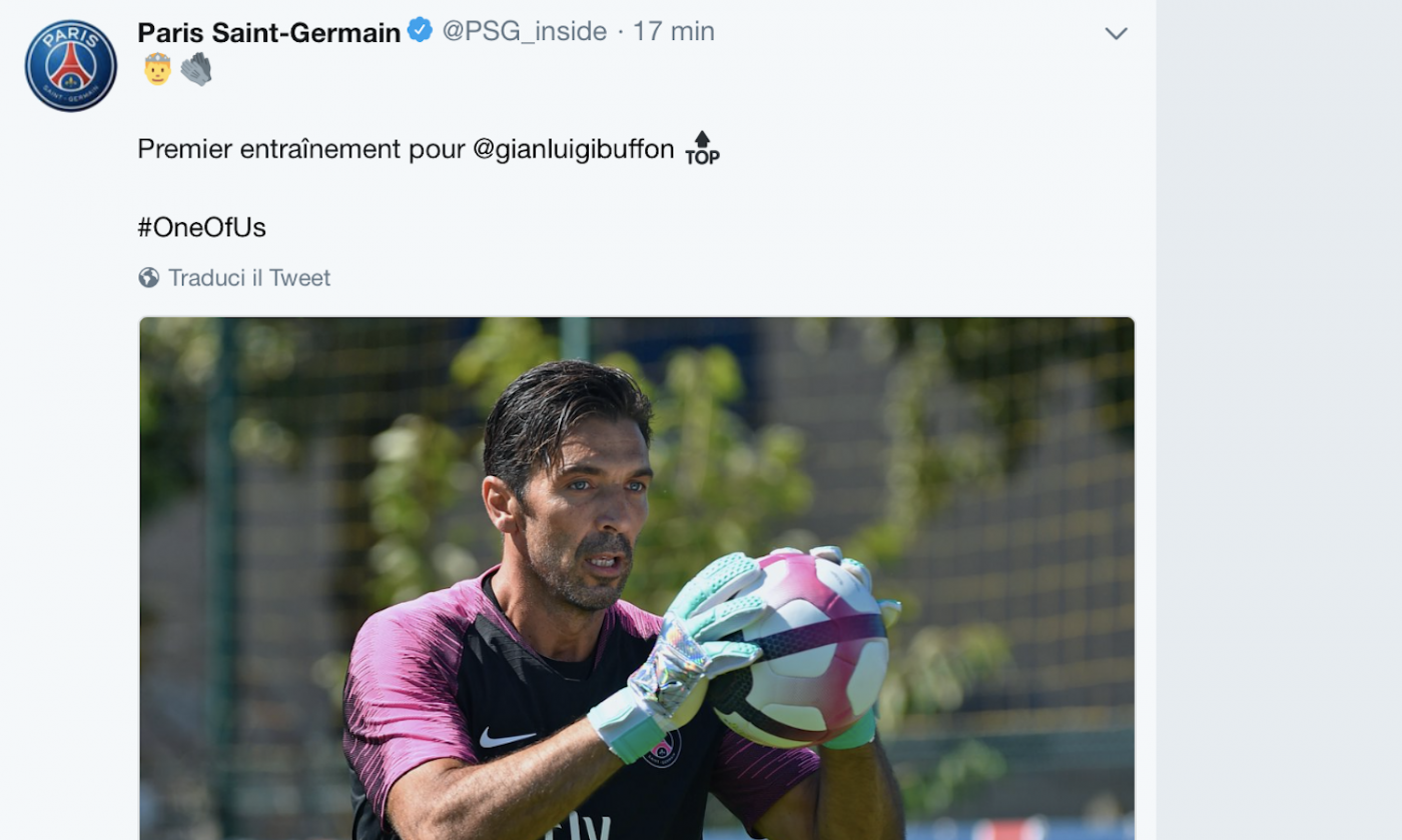 Buffon, primo allenamento al PSG. Alle 15 la presentazione al Parco dei Principi