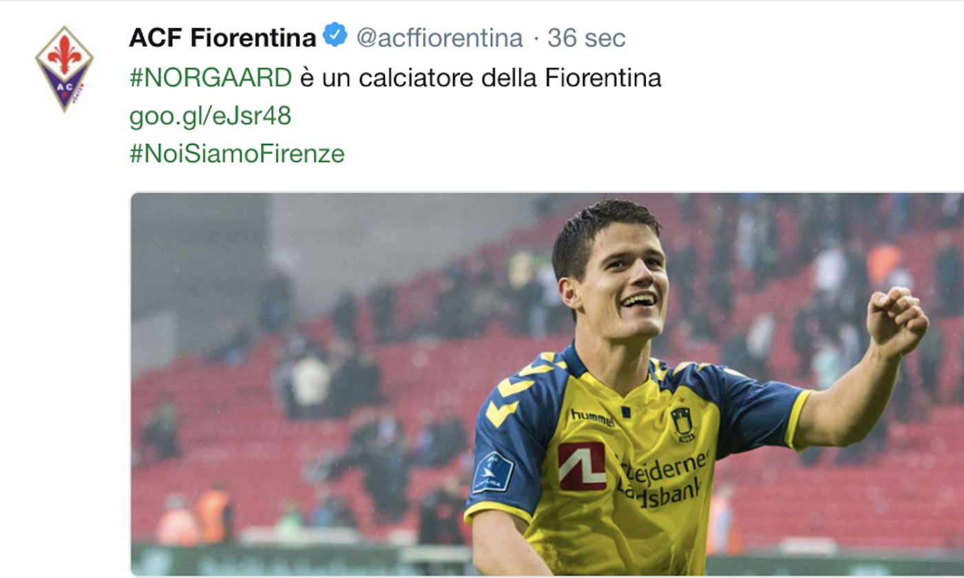 Fiorentina, Norgaard: 'Premio per me e per il Brondby'