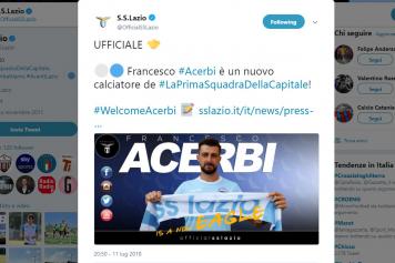 acerbi, lazio, ufficiale, twitter, 2018