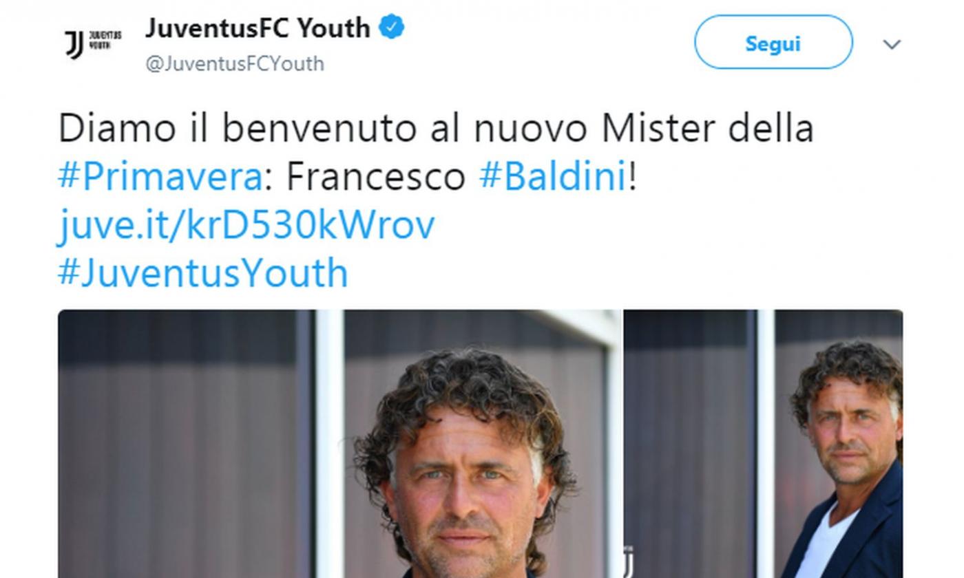 Juventus, UFFICIALE: Baldini nuovo allenatore della Primavera