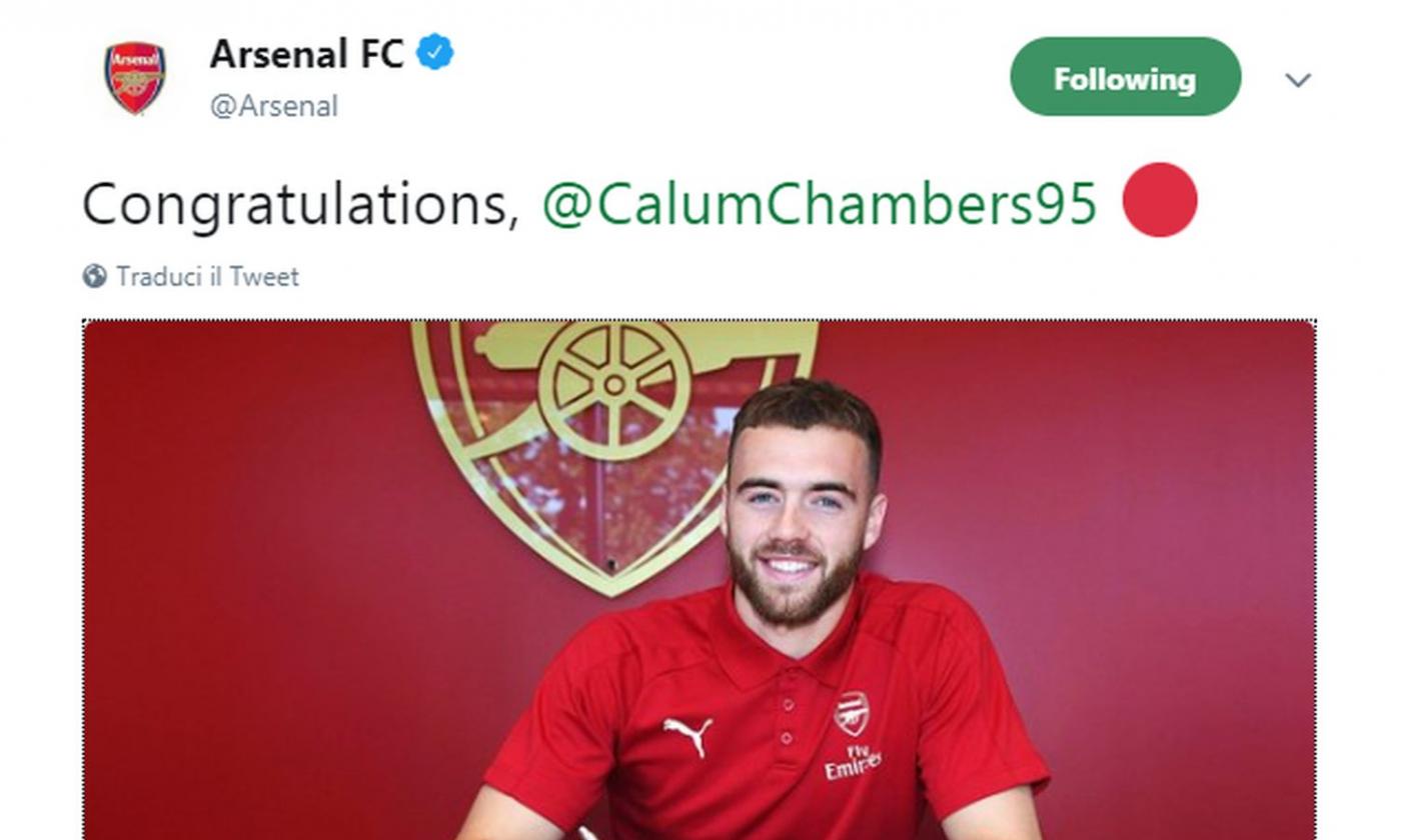 Arsenal, UFFICIALE: ha rinnovato Chambers