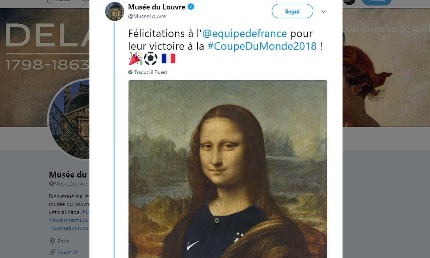 I tifosi italiani attaccano l'account Twitter del Louvre: postata la foto della Gioconda per celebrare il Mondiale