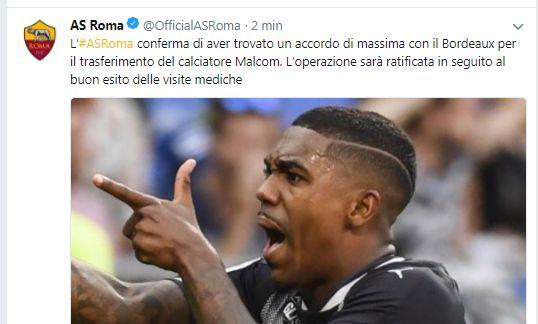 CLAMOROSO MALCOM: AFFARE ROMA-BORDEAUX A FORTE RISCHIO, BARCELLONA ORA AVANTI