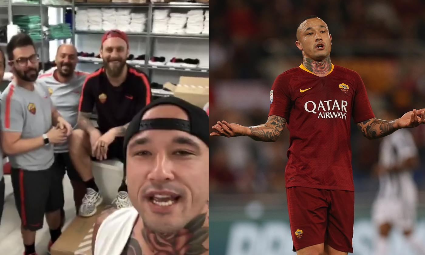 Roma, Nainggolan a Trigoria per i saluti d'addio. C'è anche De Rossi: 'In bocca al lupo un ca...' VIDEO