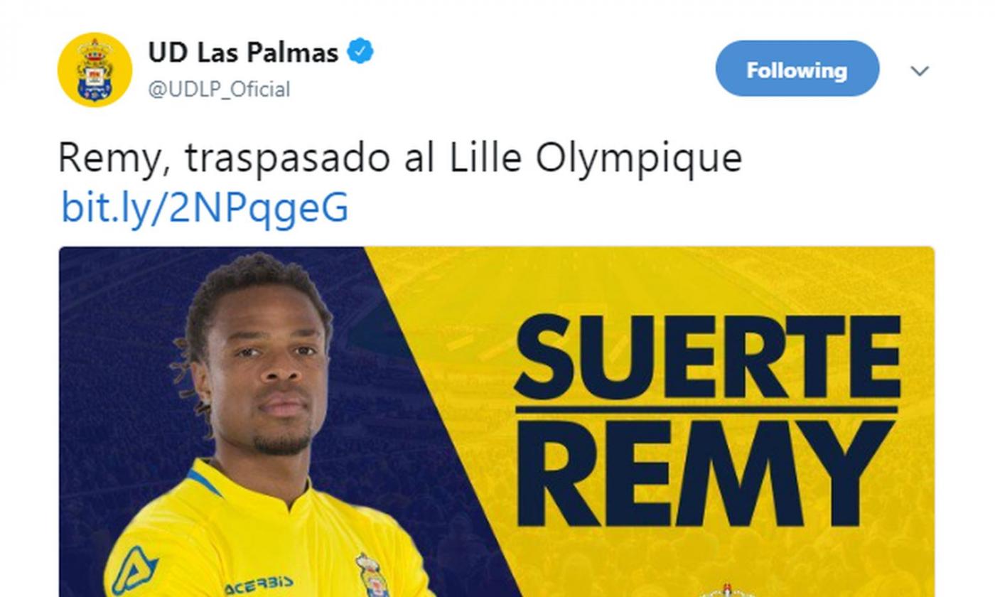 Las Palmas, UFFICIALE: Remy al Lille