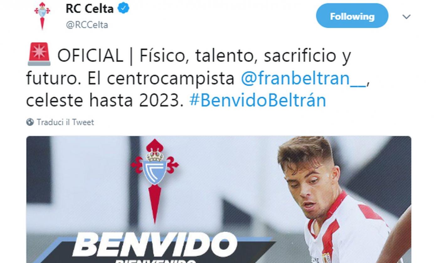 Celta Vigo, UFFICIALE: dal Rayo Vallecano il '99 Fran Beltran