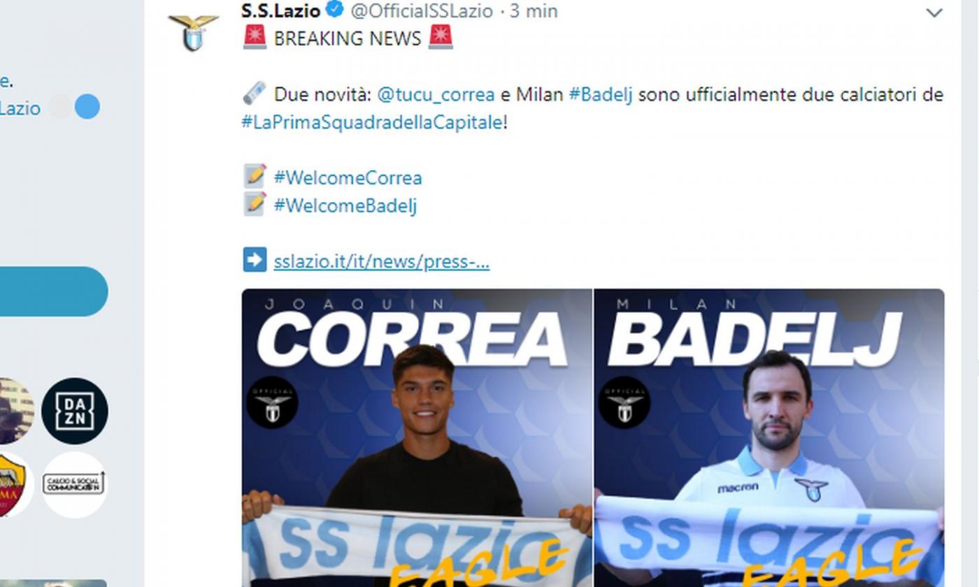 Lazio, UFFICIALE: ecco Badelj e Correa