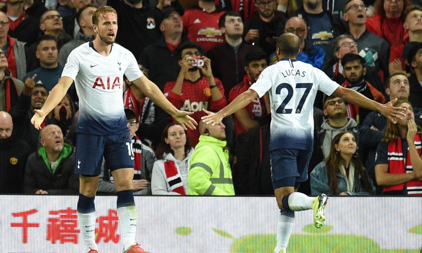 Kane e Lucas affondano lo United: Tottenham primo, Mourinho nei guai