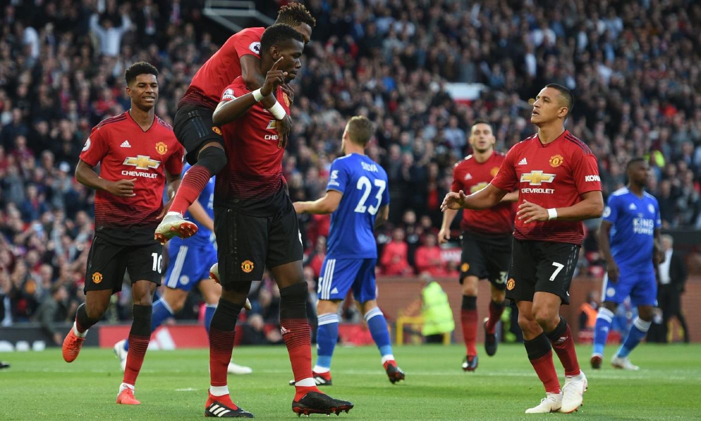 Pogba-Shaw: 2-1 United al Leicester, Mourinho 'ringrazia' capitan Paul