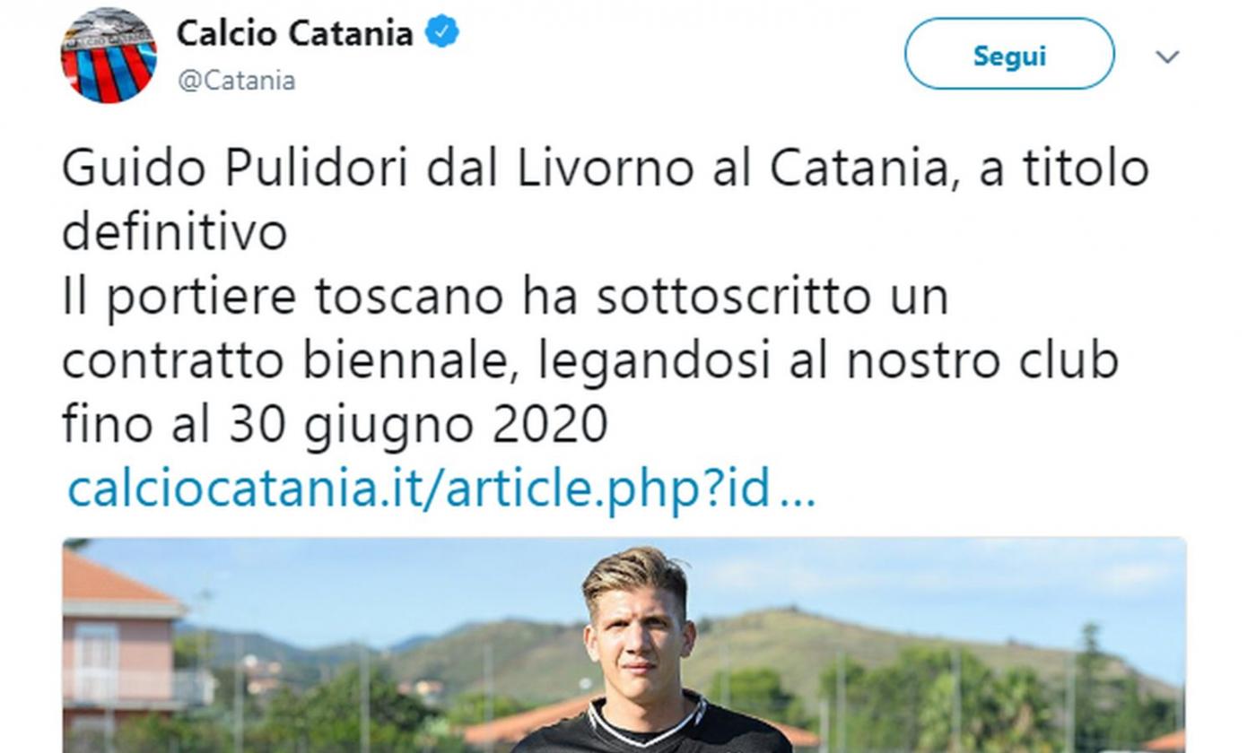 Catania, UFFICIALE: un portiere dal Livorno