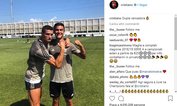 Juve, che intesa tra Ronaldo e Dybala: 'Coppia vincente!' FOTO