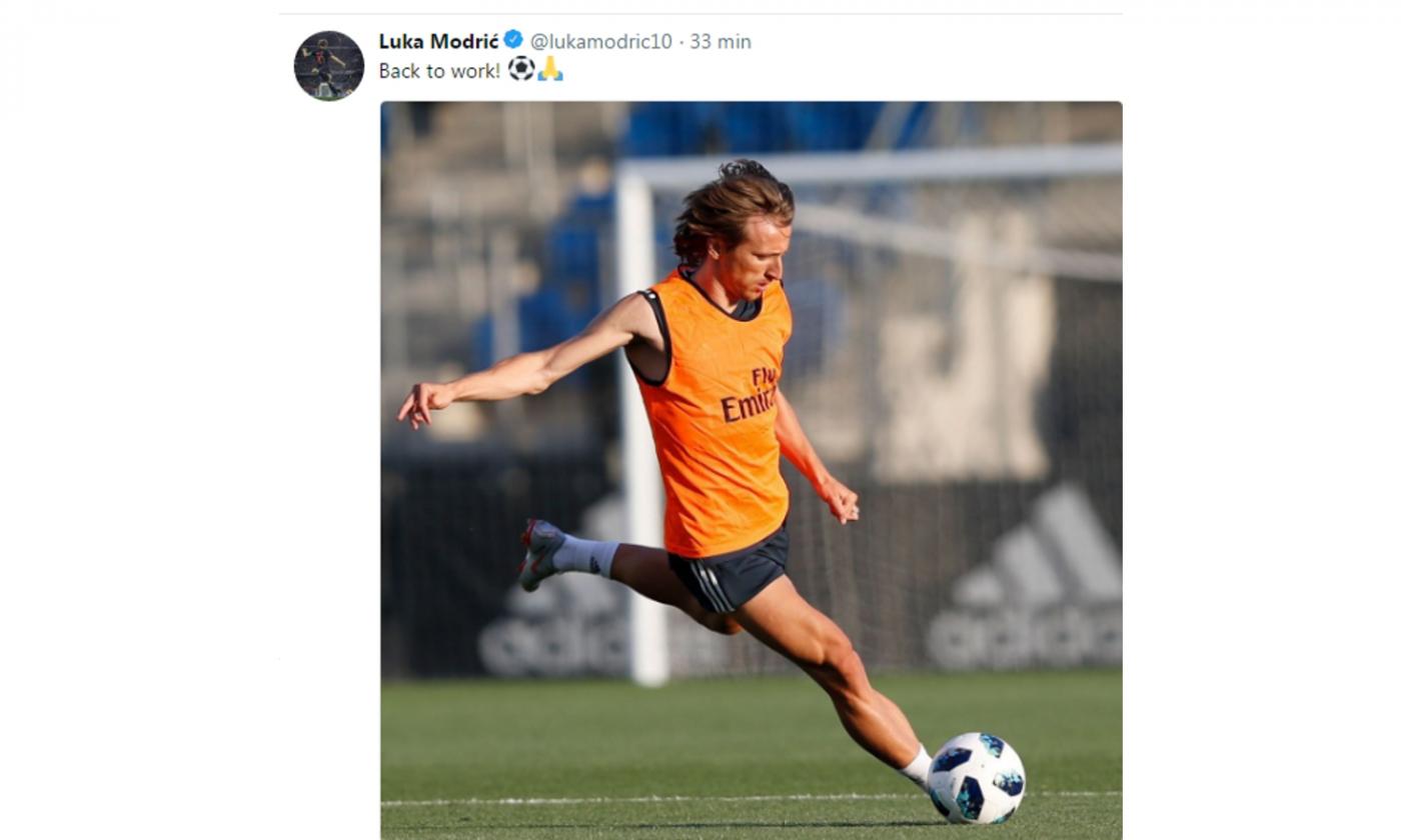 Inter, guarda Modric 'tornato al lavoro' con il Real Madrid FOTO