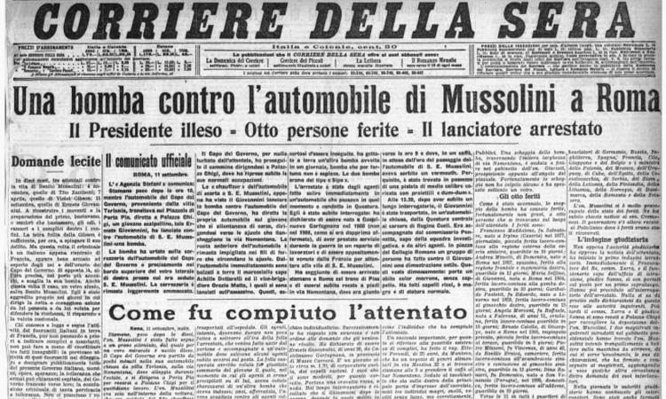 1926: la morte di Karoly, l'Alba Audace e il fallito attentato contro Mussolini