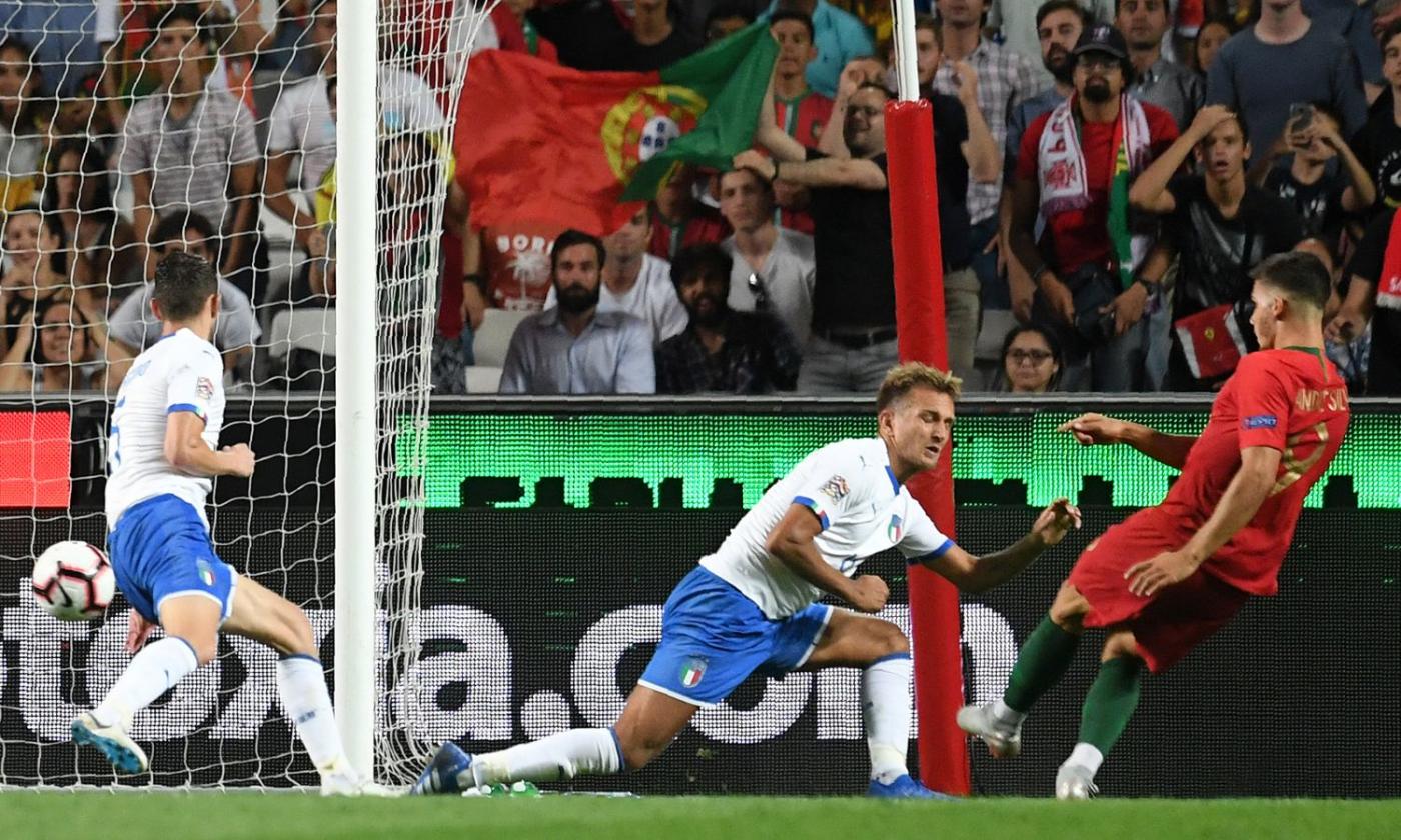 André Silva lancia il Portogallo: 1-0 all'Italia, che rischia la retrocessione