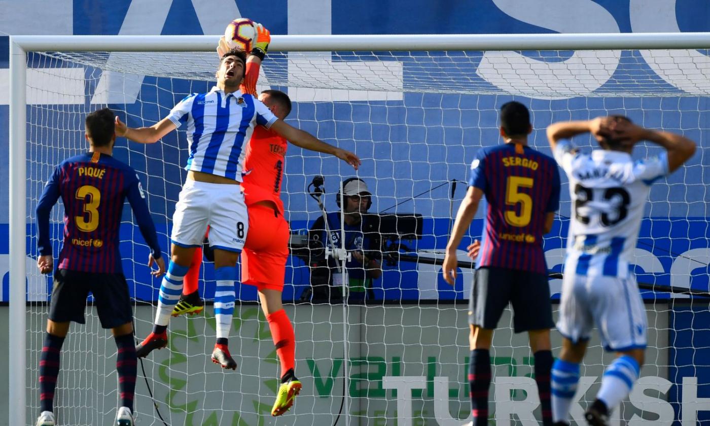 Liga: Merino in gol, la Real Sociedad (in 9) regola l'Huesca