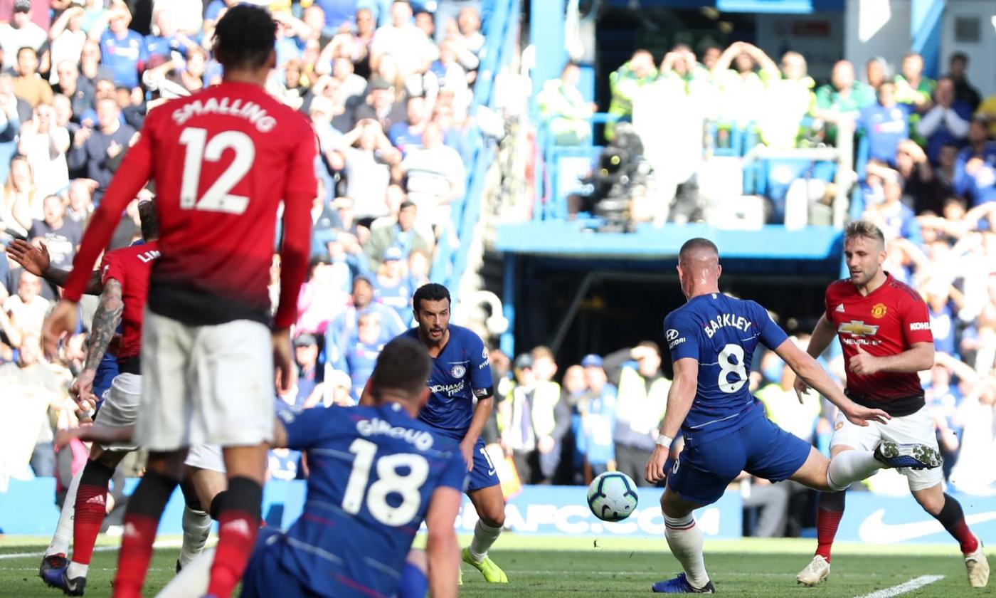 Barkley acciuffa il Manchester United al 96': 2-2 Chelsea, furia Mourinho