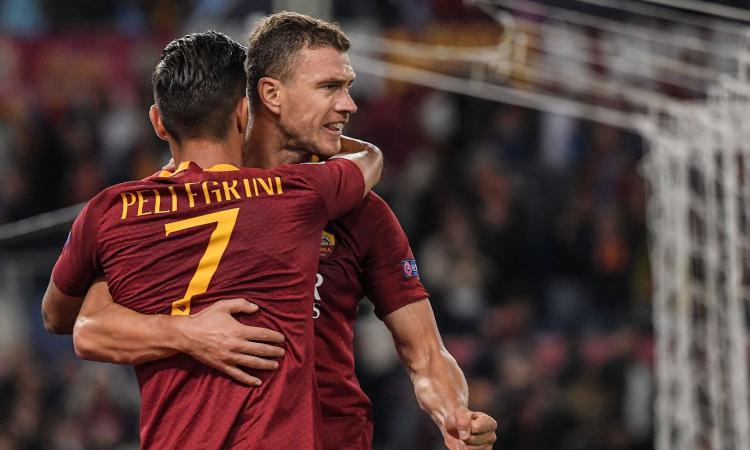 È la Roma di Dzeko: 3-1 all'Arezzo