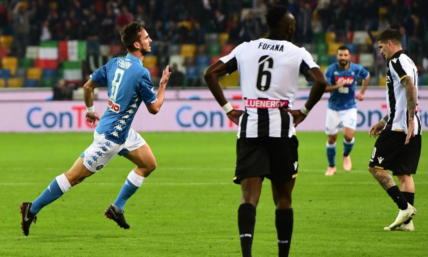 Udinese-Napoli 0-3: il tabellino 