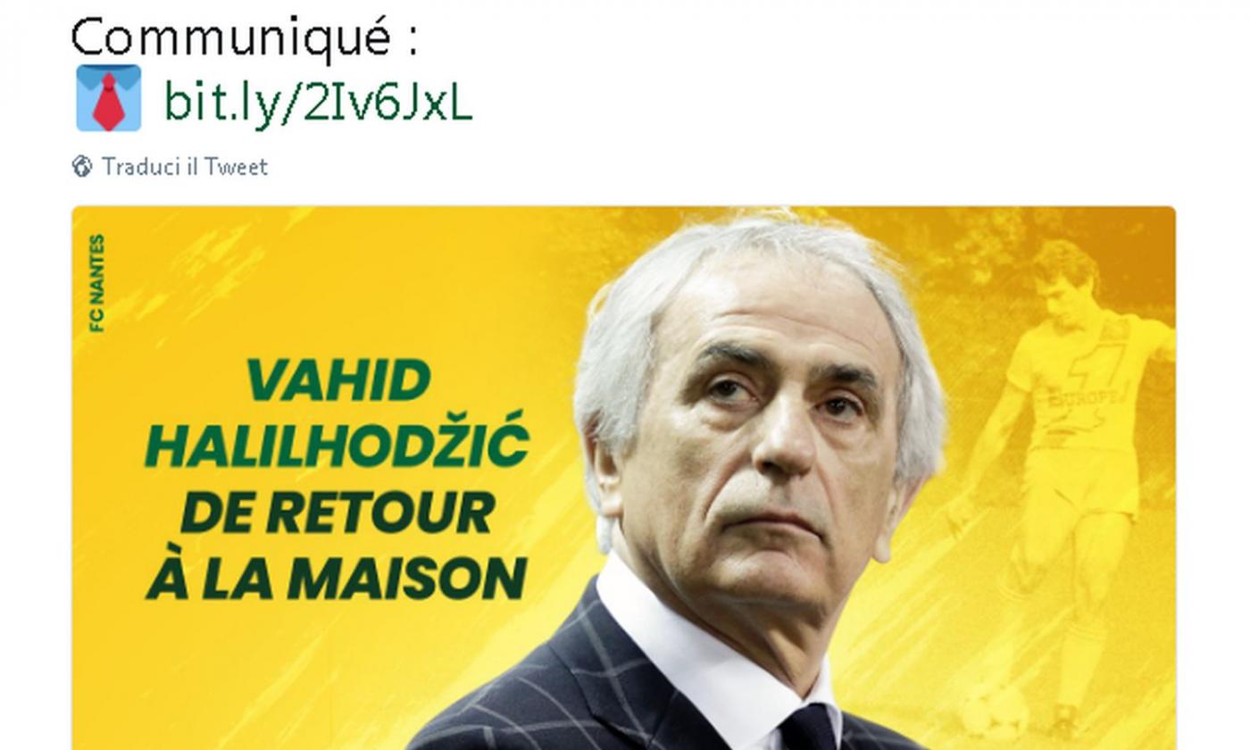 Nantes, UFFICIALE: via Cardoso, il nuovo tecnico è Halilhodzic