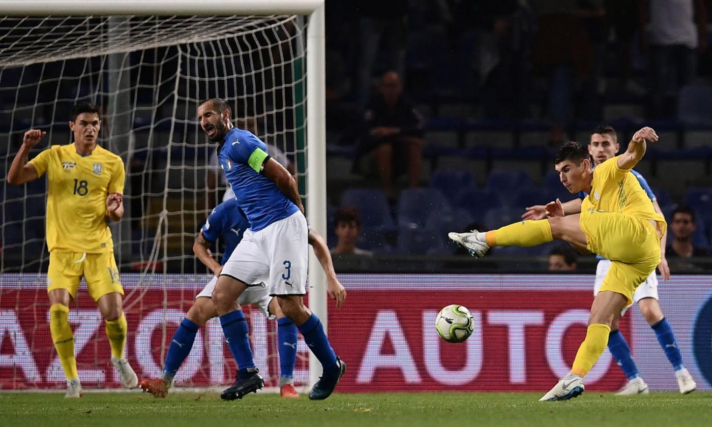 L'Italia dura un tempo: deludente 1-1 con l'Ucraina, non basta Bernardeschi