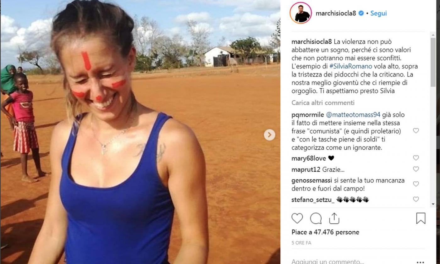 Marchisio al fianco di Silvia Romano, italiana rapita in Kenya: 'Sei un esempio, chi ti critica è un pidocchio'