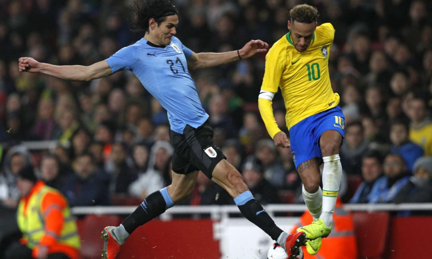 Watch: Neymar and Cavani scuffle in international friendly