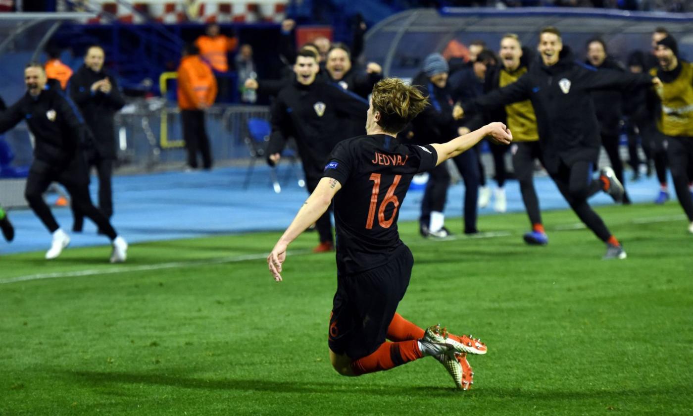 Jedvaj salva la Croazia: 3-2 alla Spagna