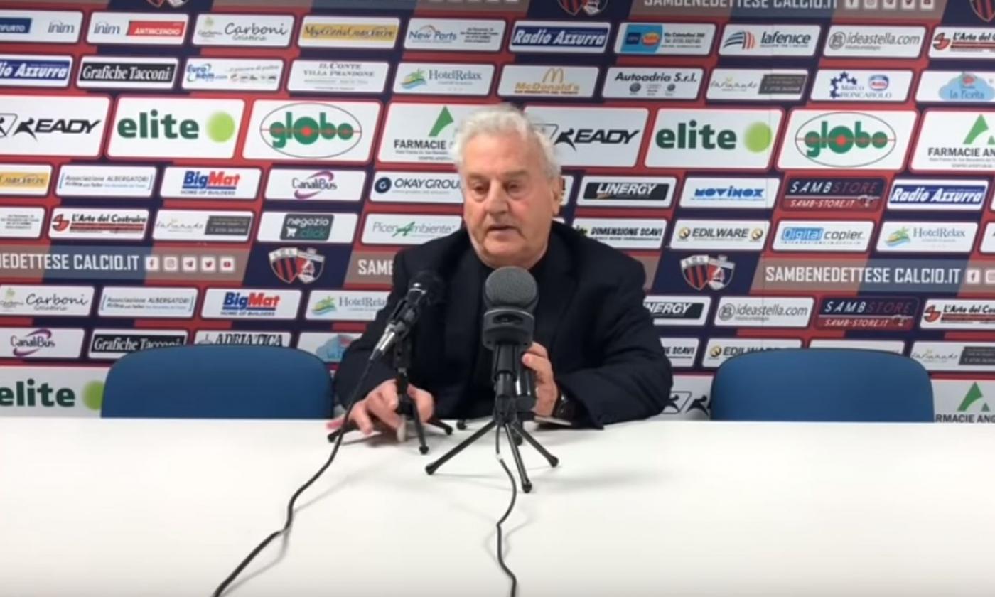 Sambenedettese, il presidente si sfoga in conferenza: 'Facciamo c....e e il portiere mi prende per il c..o!' VIDEO