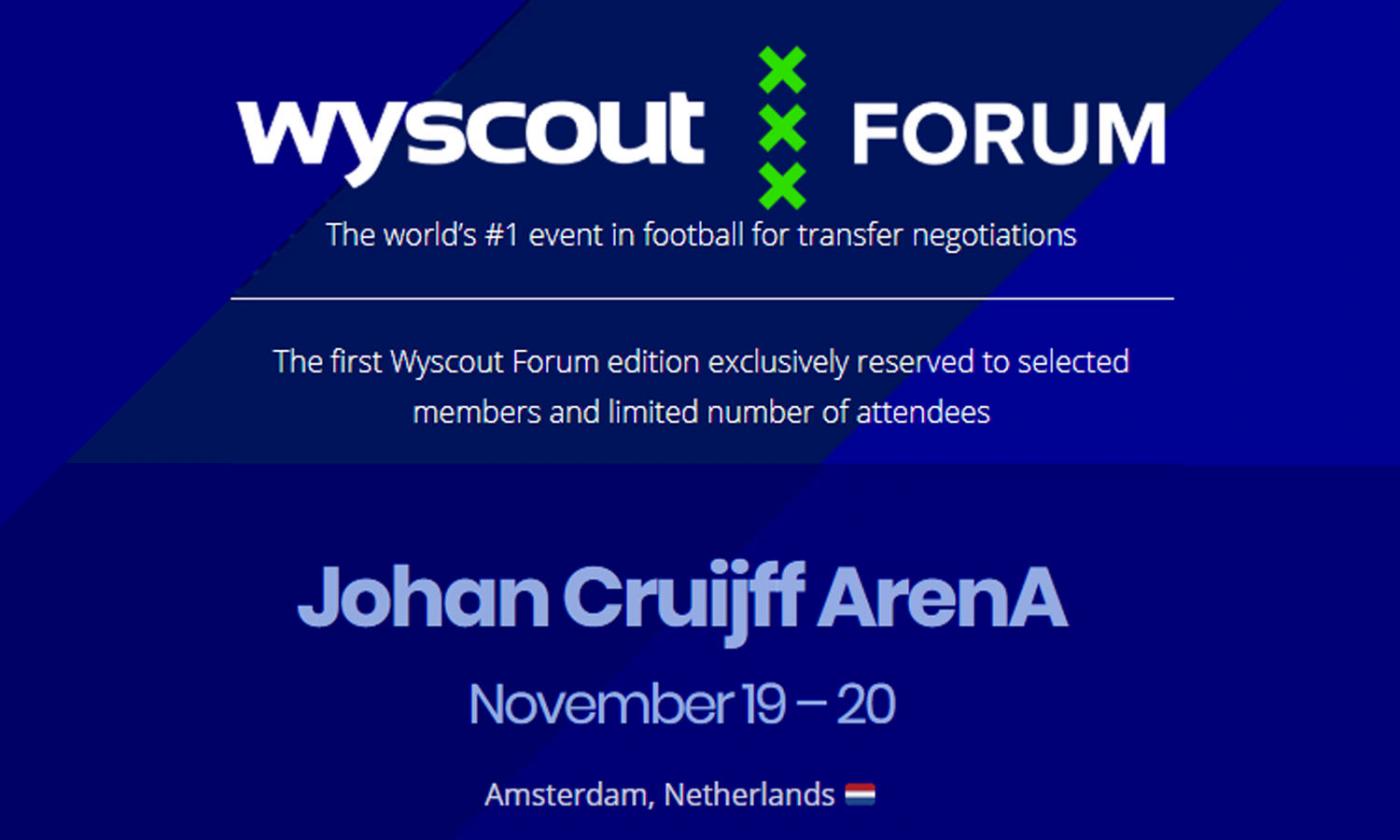 WyScout Forum 2018 alla Johan Cruijff Arena di Amsterdam il 19-20 novembre. Vivi l'evento con Calciomercato.com