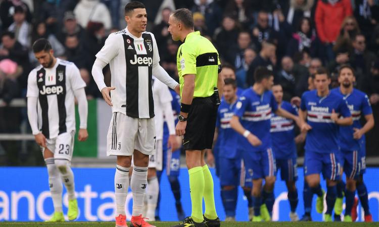 La Juve ringrazia Ronaldo e anche il Var. Battuta una bella Sampdoria