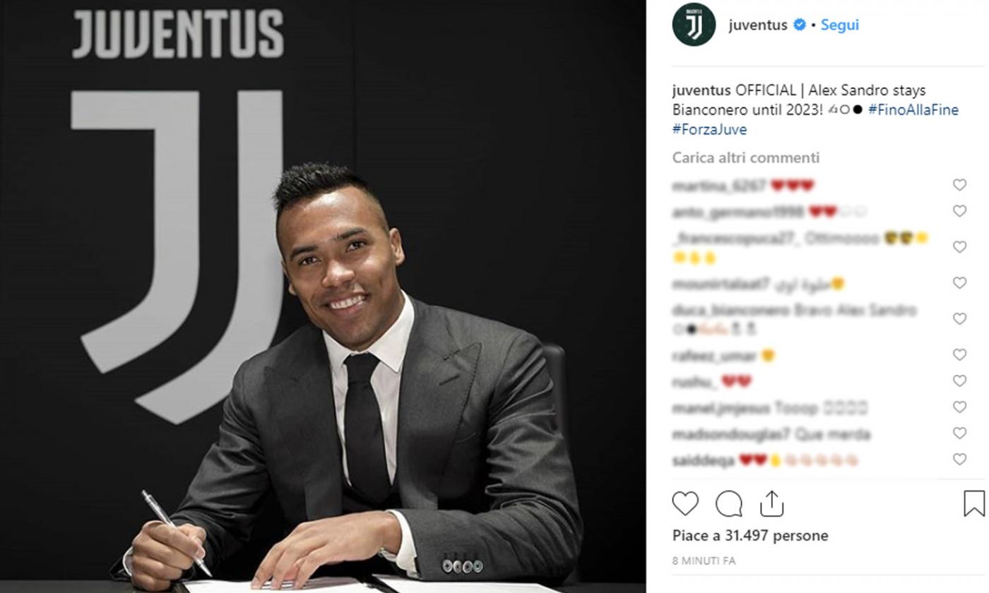 Juve, UFFICIALE: rinnova Alex Sandro