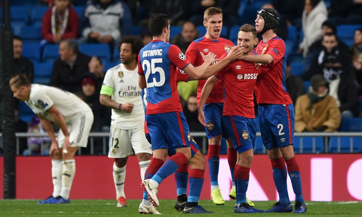 Champions: Real umiliato, 0-3 dal Cska. Il Bayern soffre ma chiude primo, perde lo United. Lione agli ottavi